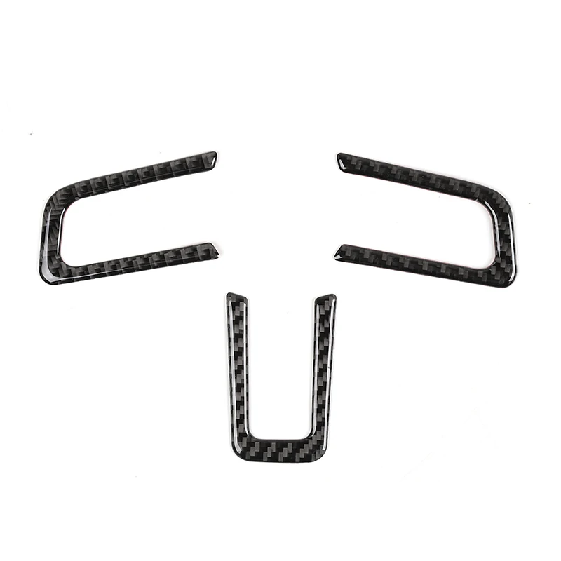 3 pcs SHINEKA интерьерные молдинги для Ford Mustang, наклейки на руль из углеродного волокна для Ford Mustang-, аксессуары для стайлинга - Название цвета: 3 pcs