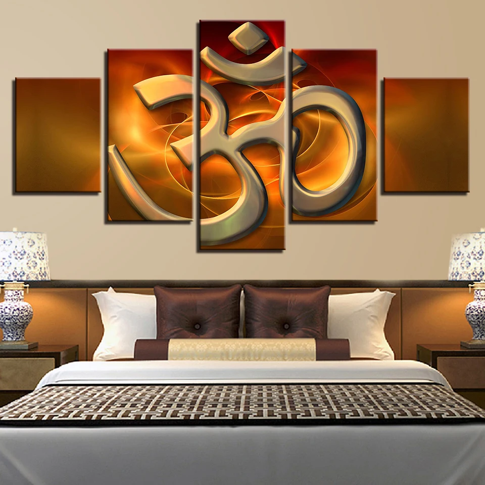 Модульный постер HD с принтом настенный Декор для дома 5 шт. Om Mantra холст живопись