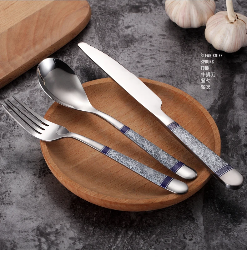 Hoomall Stainless Steel Cutlery Dinner Set Western Home Tableware Party Dining Appliance Kitchen Tools Fork Set Dropshipping