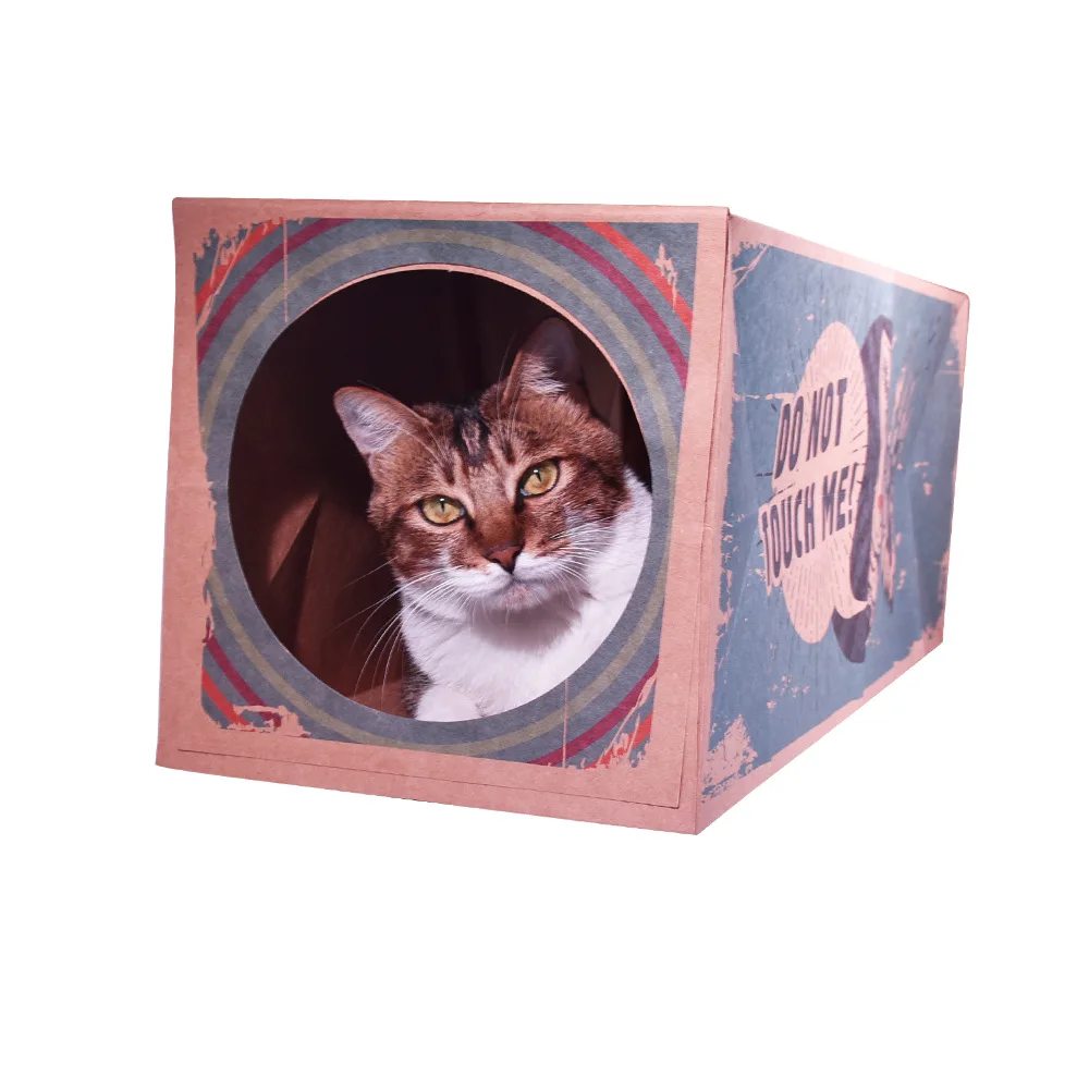 Новые игрушки для домашних животных, игрушки для кошек, импортные товары, туннель для кошек Amazon, бумажный домик для кошек 22x22x61 см, вход в пещеру 17 см