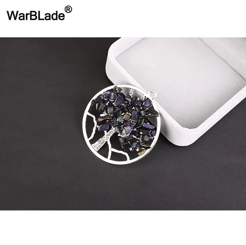 1 WarBLade 13 видов цветов Радуга 7 Чакра Древо жизни Подвески ожерелье s натуральный камень кристалл мудрости ожерелье в виде дерева жизни для женщин подарок - Окраска металла: 1