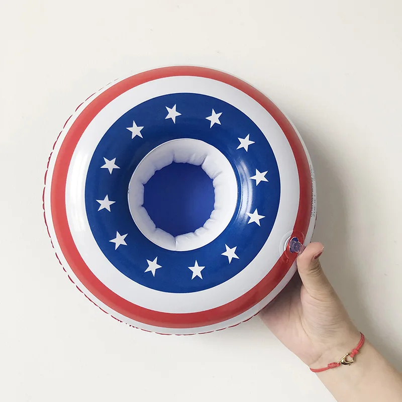 USA flag Мини Лебедь фрукты форма животного надувной воды плавательный бассейн напиток чашка подставка держатель поплавок игрушки подставки для напитков пивная бутылка - Цвет: USA flag