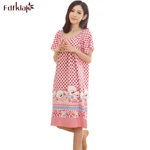 Ночная рубашка женская, из хлопка и шелка, свободная, большого размера