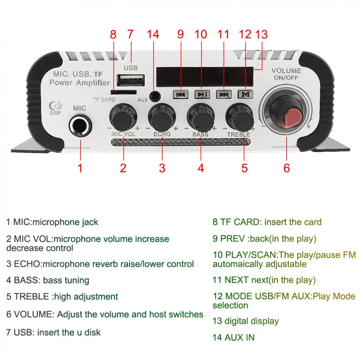 V11 2 канальный Bluetooth автомобильный аудио усилитель мощности DC12V5A авто FM радио