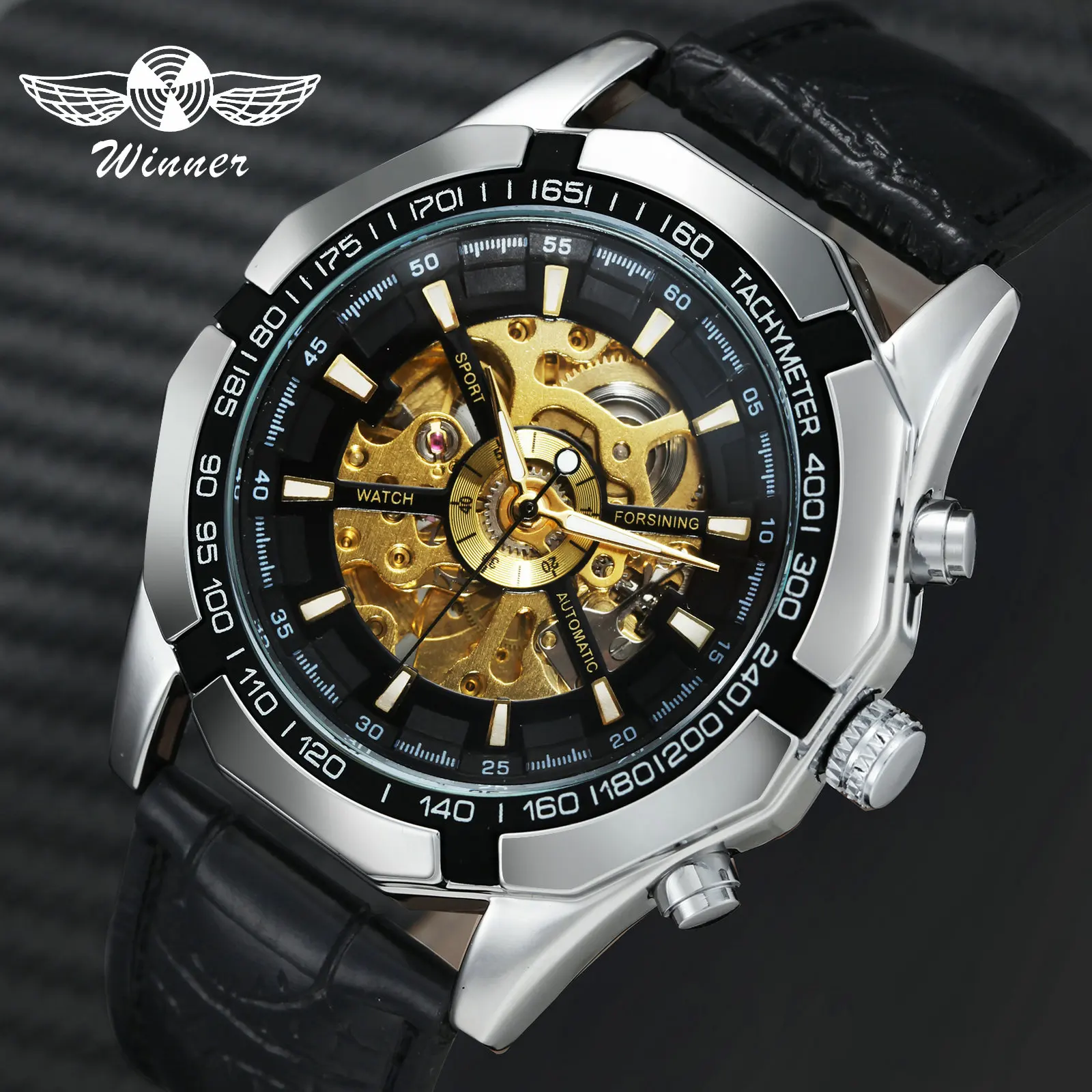 2019 Модные мужские s часы лучший бренд класса люкс WINNER автоматические