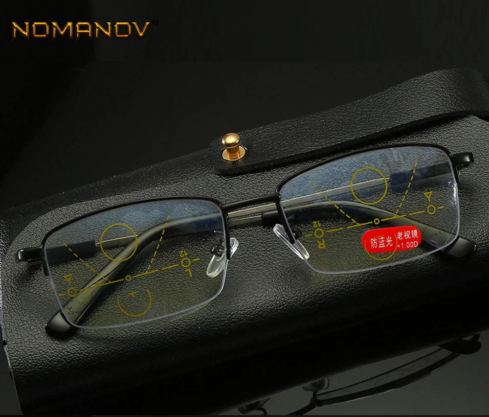 Lentes De Lectura Progressive Multifocal Reading Glasses Half-rim Memory Leg Alloy Frame See Near And Far Top 0 Add +0.75to +4
Lentes De Lectura Progressive Multifocal Reading Glasses Half-rim Memory Leg Alloy Frame See Near And Far Top 0 Add +0.75to +4