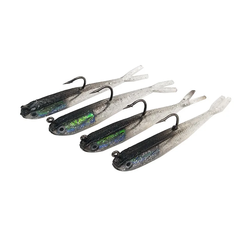 2 шт. 3D глазами свинец рыболовные приманки с Красный фонарь для рыбалки мягкие