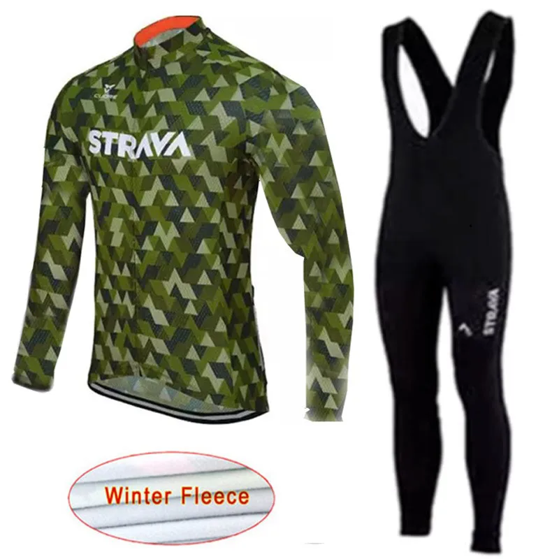 Джерси для велоспорта 2020 Strava с длинным рукавом Зимняя Теплая Флисовая одежда