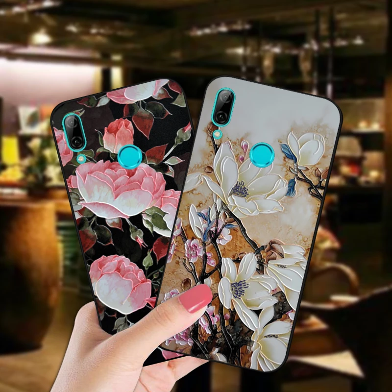 Роскошный силиконовый чехол для Huawei P Smart FIG LX1 красивый телефона из ТПУ с цветами