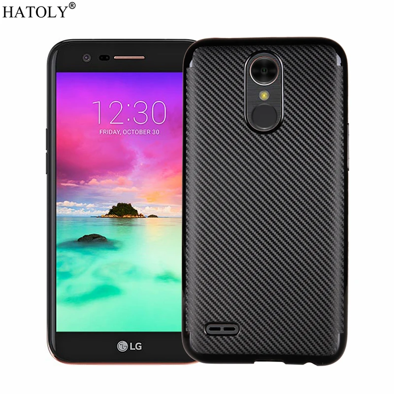 HATOLY для Fundas LG K10 2017 чехол K20 Plus LV5 Ультратонкий Мягкий ТПУ/углеродное волокно