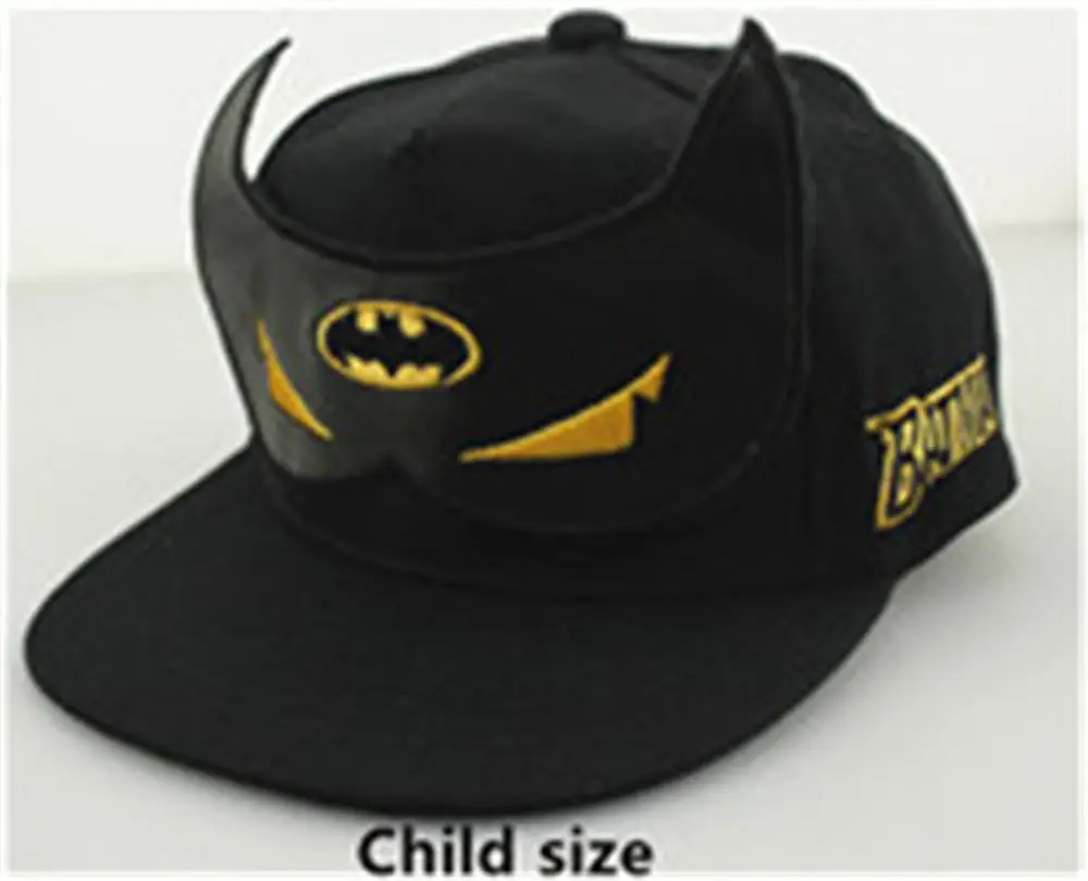 Child size 4 цвета, бейсболка для взрослых и детей, шапка для мальчика, шапки Бэтмена, детские шапки в стиле хип-хоп, детская бейсболка в стиле хип-хоп, солнцезащитная Кепка, подарок на день рождения - Цвет: Child size