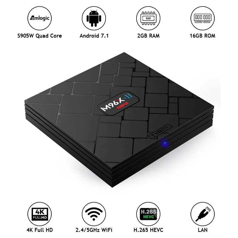 XGODY M96X II Мини умные телевизоры Box Android 7 1 Nougat Amlogic S905W 4 ядра 2 г + 16 Bluetooth к ТВ стример