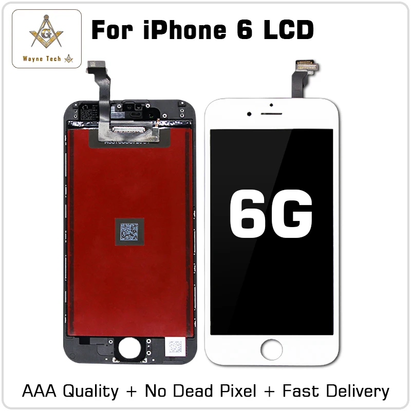 10 шт./лот без битых пикселей ЖК-дисплей для Apple iPhone 6 с кодирующий преобразователь