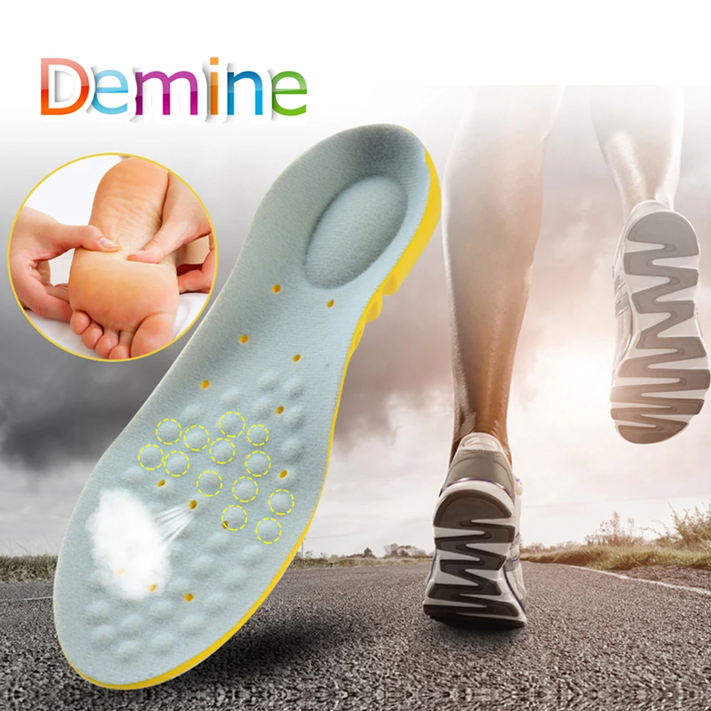 Спортивные стельки Demine из ПУ для бега унисекс мягкие амортизирующие массажные