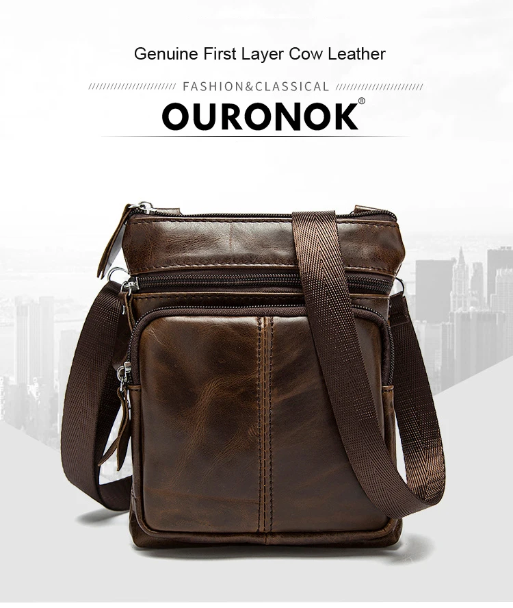 OURONOK, натуральная коровья кожа, мужская сумка, вертикальная, женская, унисекс, сумка на плечо, сумка на молнии, сумка для подарка, мужская, женская сумка через плечо