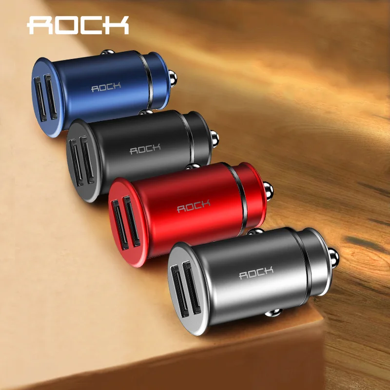 Автомобильное зарядное устройство Rock 5 В 4 8 а с двумя USB портами для iPhone Samsung