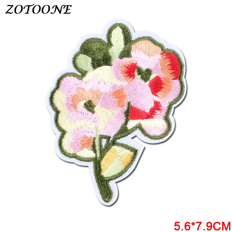 ZOTOONE с цветочным принтом сердцем и надписью блестящие нашивки вышитые