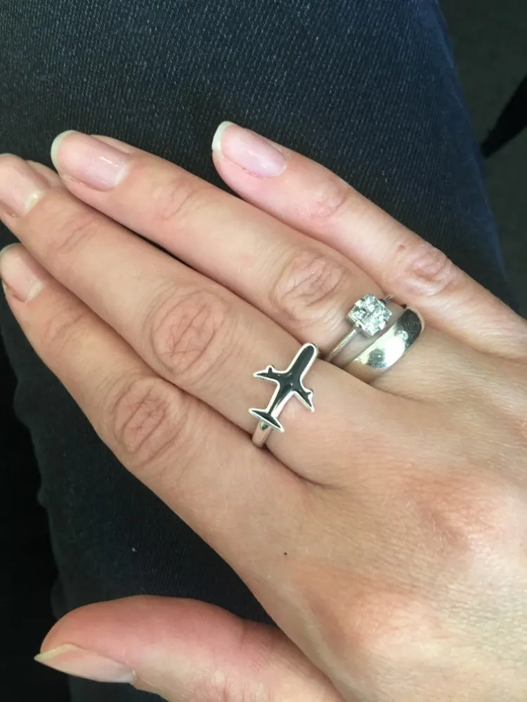Fashion Rings for Women Adajustable Ring Silver Color Aircraft Plane Design Finger mens lover Gift Jewelry bague homme Z4 | Украшения и