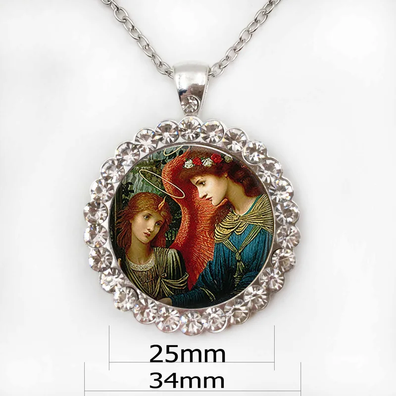 Кулон St Cecilia и Angel художественная картина стеклянная купольная цепь из кабошона