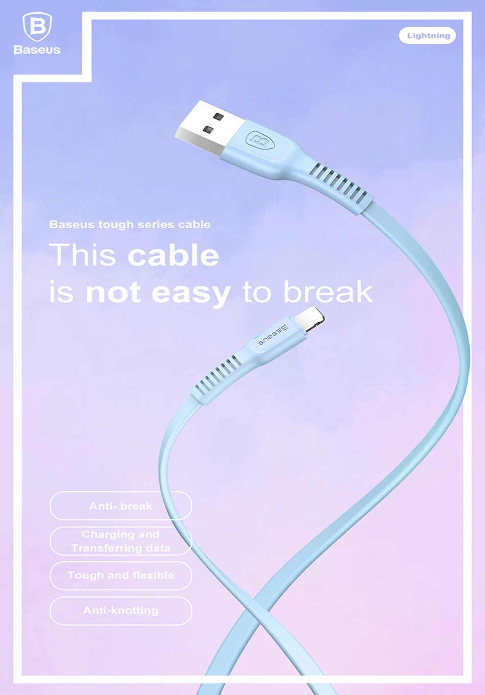Baseus плоский USB кабель для iPhone X 8 plus 7 plus 6 6S plus 2A Дата зарядный кабель для iPhone lightning Кабель Провод шнур