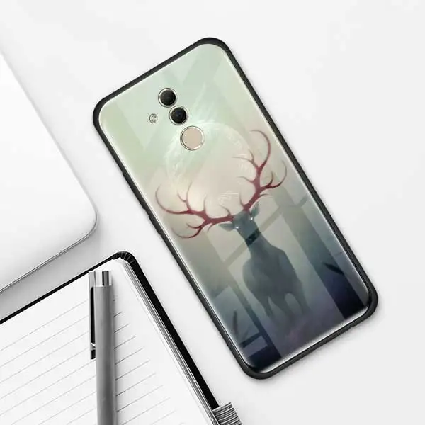 010 Чехол из закаленного стекла с изображением животных оленя льва Для huawei P30 Pro P10 P20 P30 Lite mate 10 20 Pro Honor 20 Pro 8X - Цвет: 010