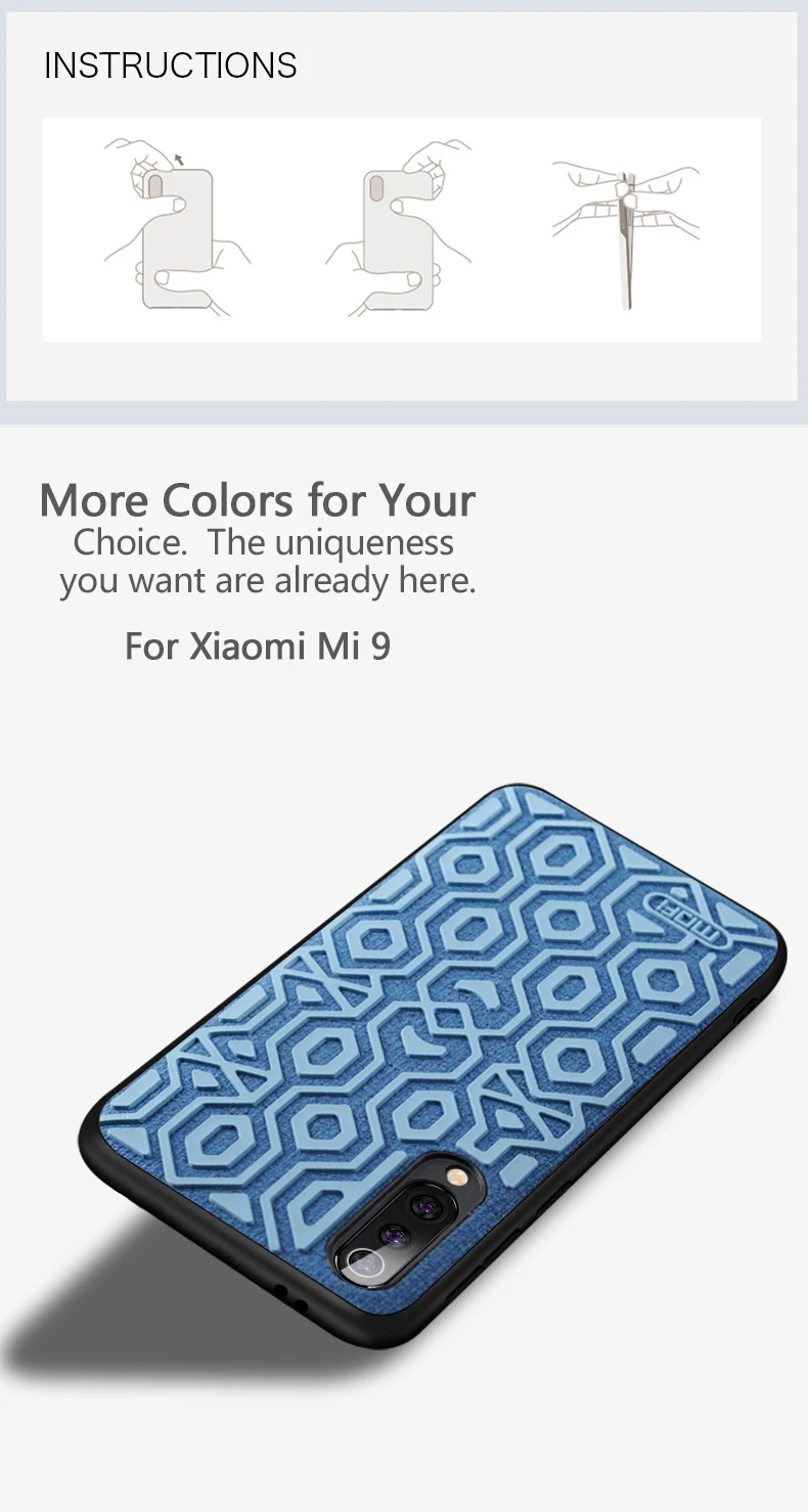 Для Xiaomi mi 9 чехол, глобальная версия, защитный силиконовый Противоскользящий тканевый чехол для задней панели Mofi mi 9 SE чехол mi 9 прозрачный чехол