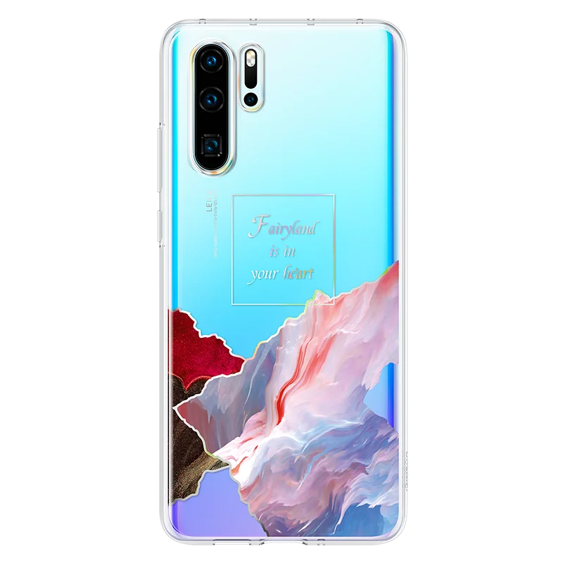 Huawei P30 Pro прозрачный чехол P30Pro двухслойный узор прозрачный чехол huawei P30 Pro прозрачное покрытие мягкий термополиуретановый полностью закрытый чехол Чехол