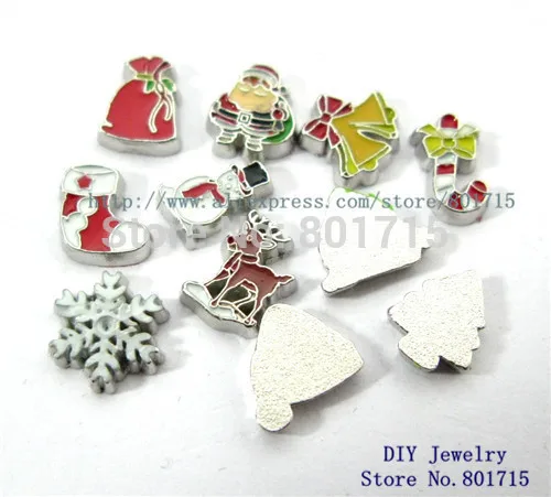 as gift FC321 Christmas series 10pcs zinc alloy DIY floating locket living charms fit for memory | Украшения и аксессуары