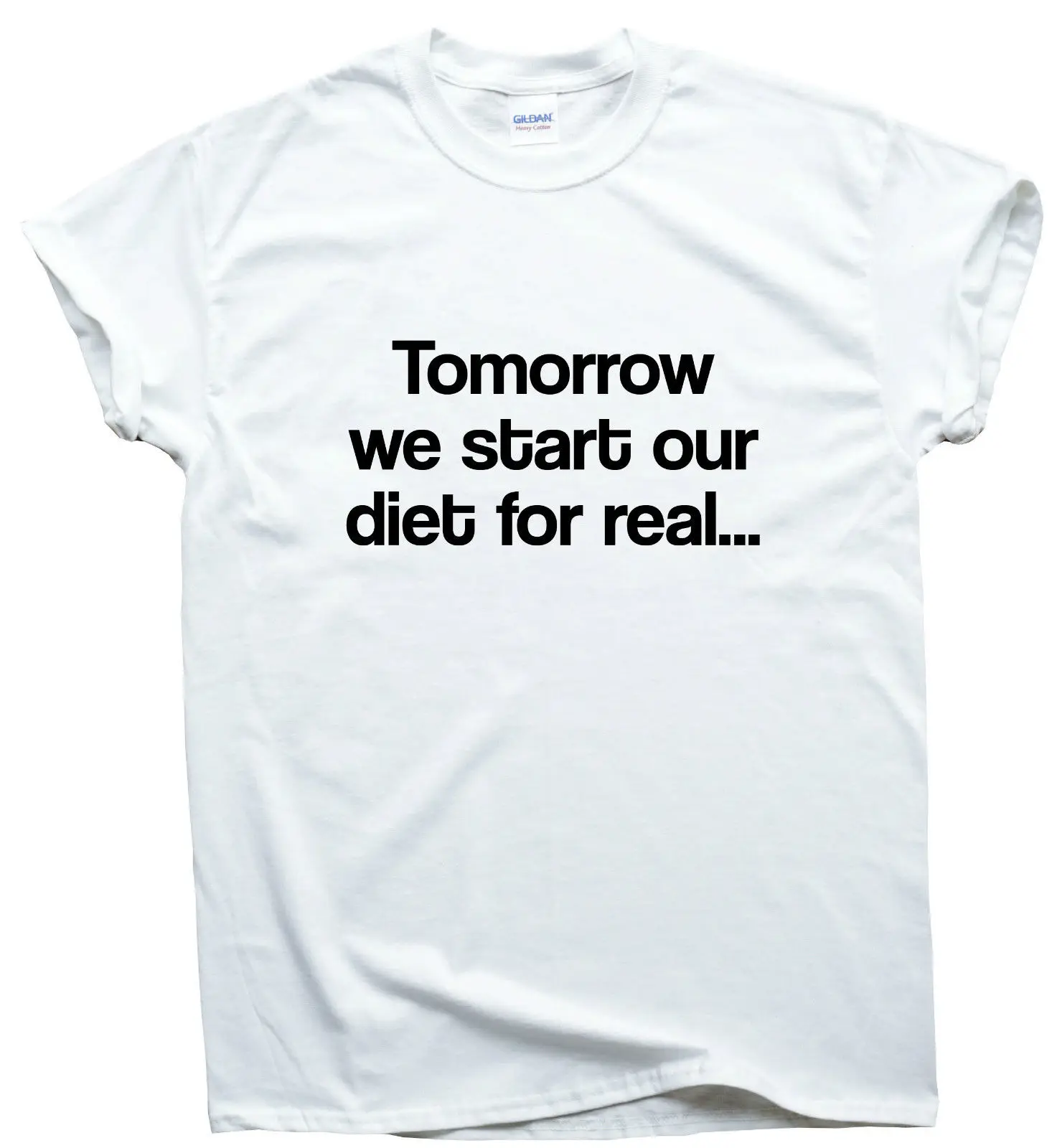 Tomorrow We Diet для настоящей забавной спортивной футболки женщин и мужчин тренировка