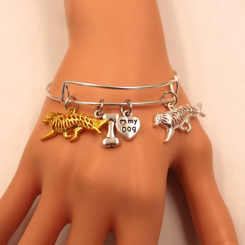 Браслет с изображением животных S036 милые модные браслеты обручи границей колли