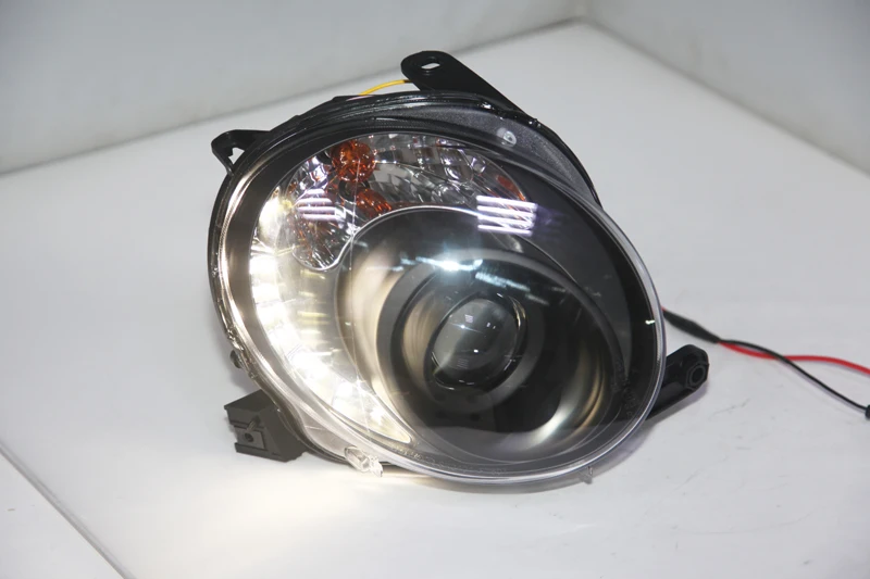 Для FIAT 500 светодиодный головной фонарь фары 2007 2008 2009 2010 2011 20122013 дневные ходовые огни с ксеноновой лампой