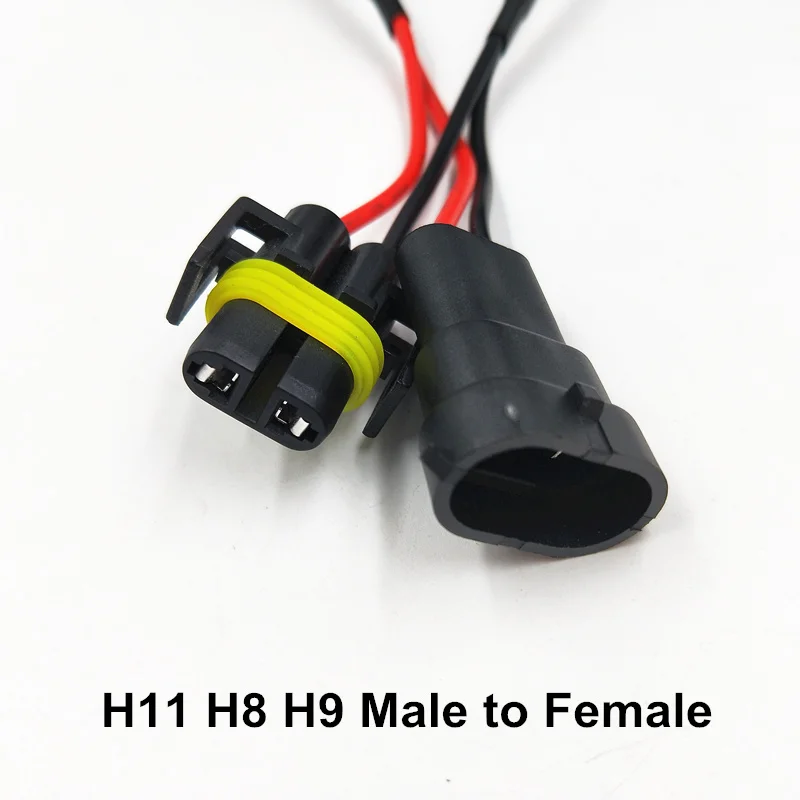 FSTUNING 9006 H8 H11 преобразователь жгута гнездо адаптера HID H7 Фары противотуманные лампы разъем провода 9006 h8 h11 мощность балласта кабель - Цвет: H11 male to female