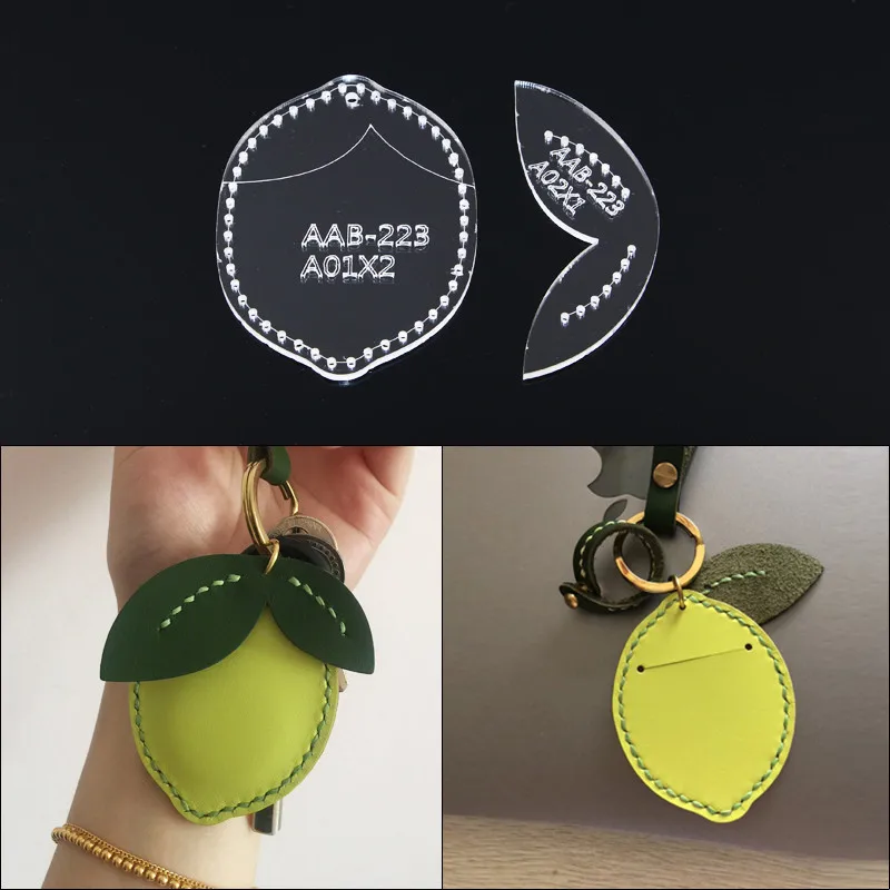 1 Набор DIY искусственная кожа акриловая мультфильм лимон брелок Подвеска Шаблон
