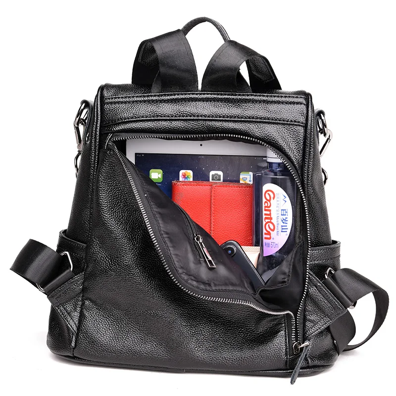 Высококачественный модный рюкзак из натуральной кожи женские повседневные