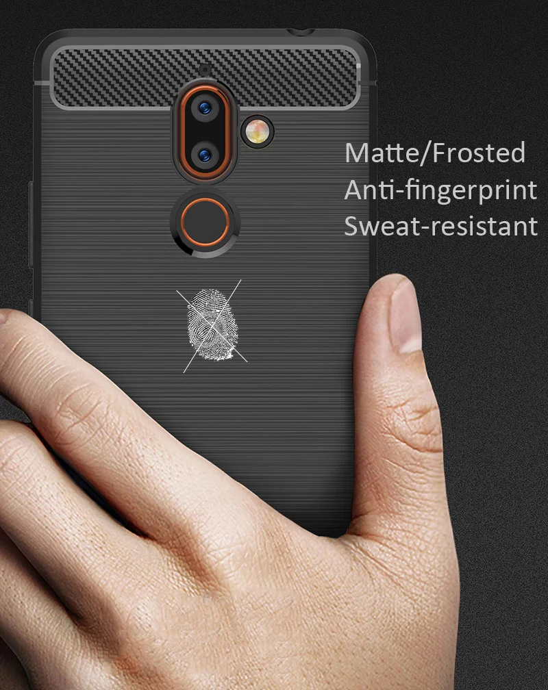 Чехол из углеродного волокна для Nokia 7 Plus матовая защитная накладка ТПУ |