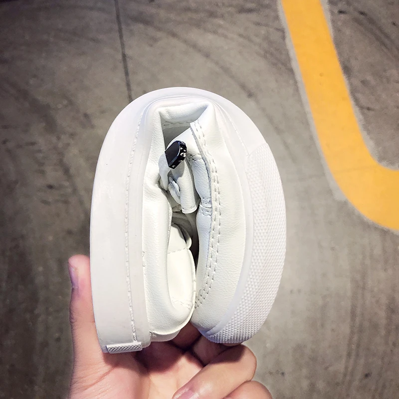 New Women Casual White Shoes Soft Leather Comfortable Shoes Women Soild Spring and Autumn Solid Slip on Flats