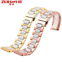 ceramic strap white butterfly clasp for armani casio follifollie for woman18mm mido guess band 20