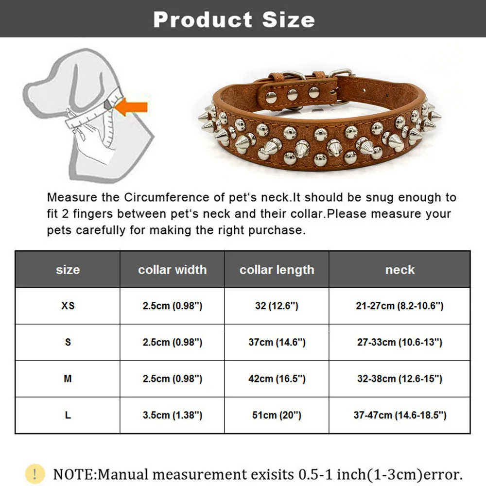 Регулируемый Шипованный собачий ошейник с шипами удобный мягкий Расширенный