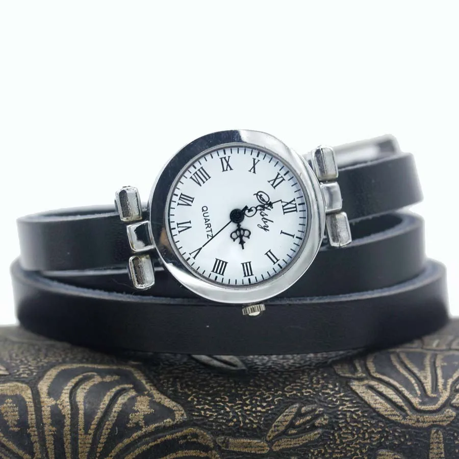 silver watch black Shsby новые модные женские часы с длинным кожаным ремешком женские часы с серебряным браслетом римские винтажные часы ЖЕНСКИЕ НАРЯДНЫЕ часы - Цвет: silver watch black