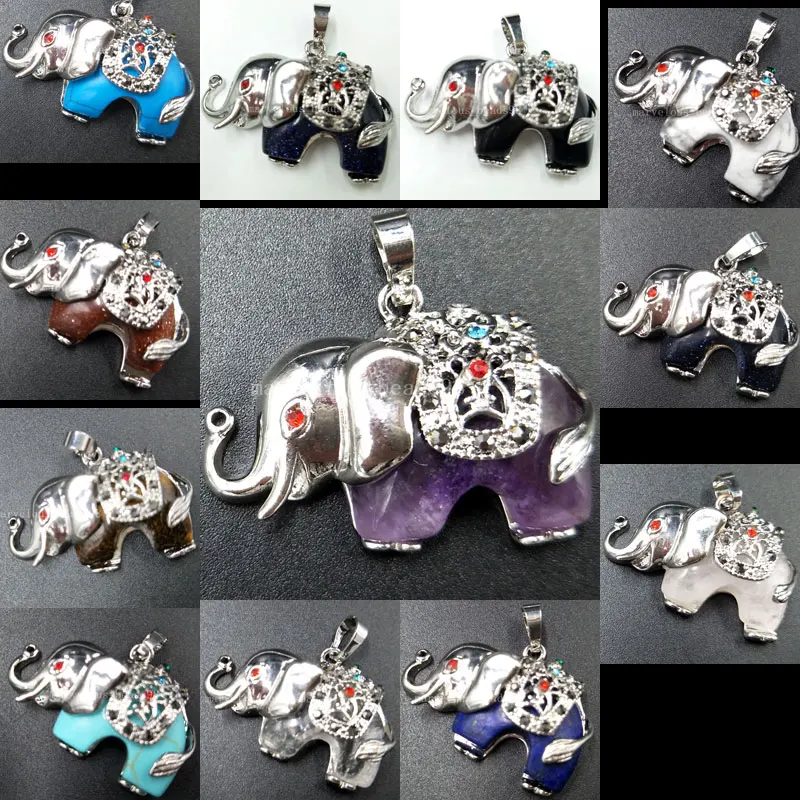 Кристалл лазурита тигры глаз золотой камень синий песок анималиант подвеска из