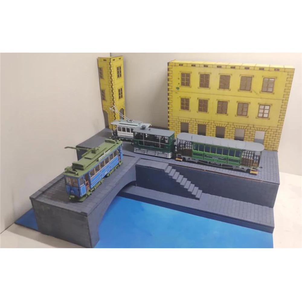 Масштаб 1/72 DIY европейский городской танк модель боевых сцен деревянная сборка