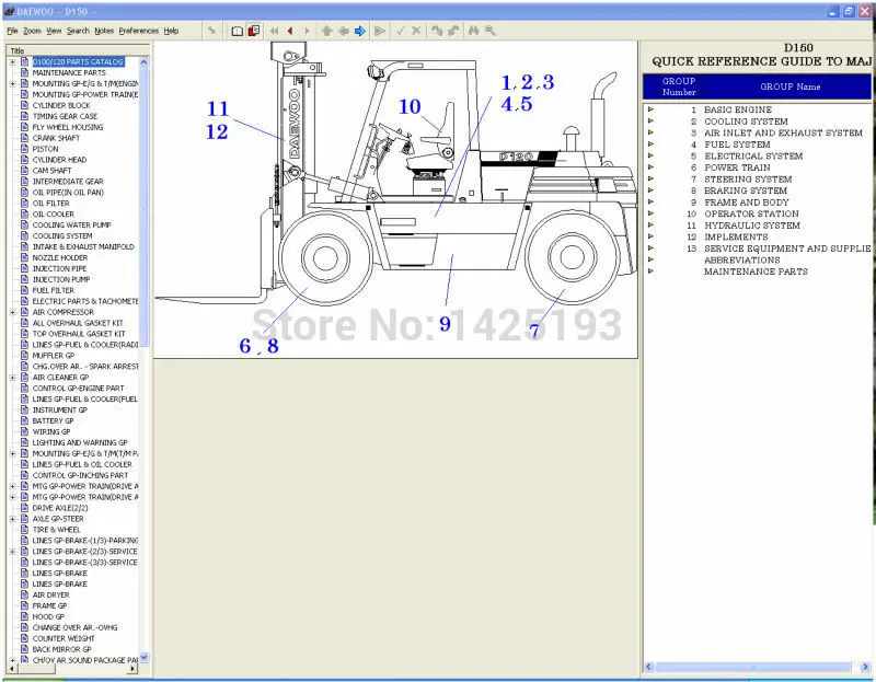 Doosan Forklift 2012 каталог Запчастей для Daewoo погрузчики |