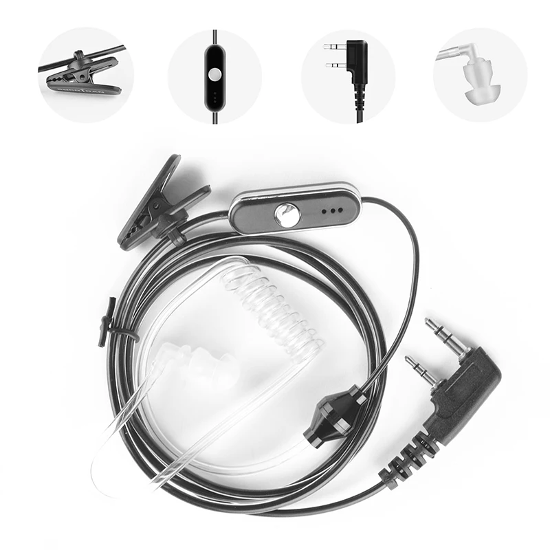 6 шт./лот черный 1-проводной комплект видеонаблюдения двухсторонний радионаушник