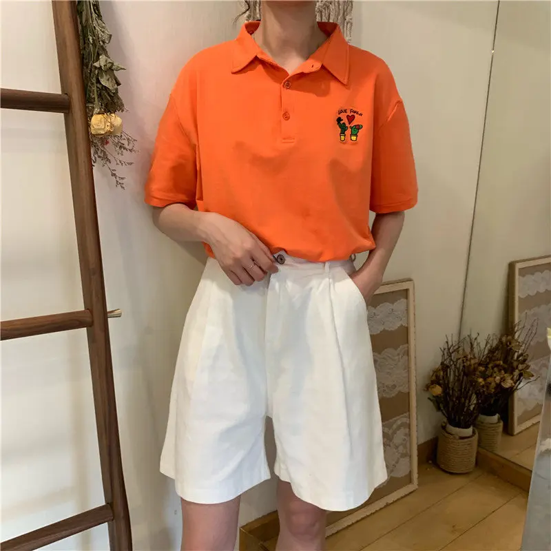 Повседневная Женская футболка с вышивкой Alien Kitty свободная хлопковая короткими