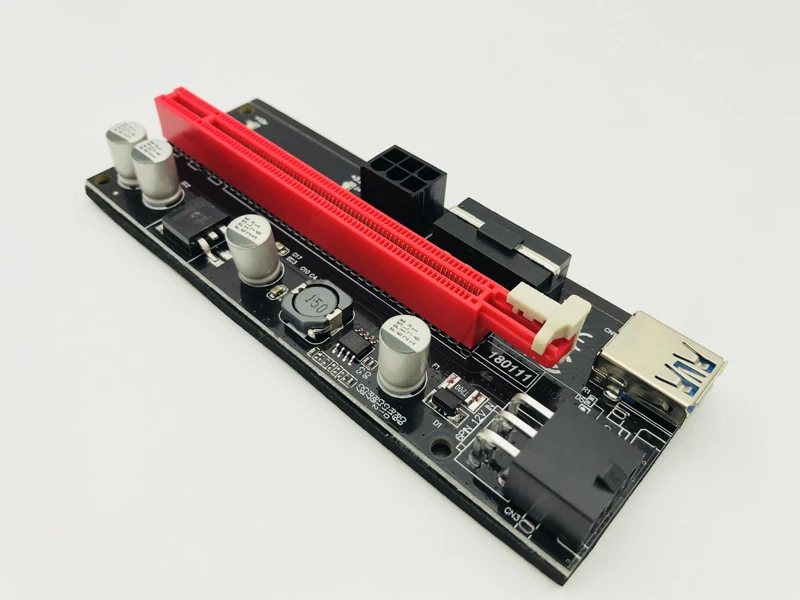 Адаптер 009S 6Pin PCIE Riser 16X с 2 светодиодными Экспресс картами Sata кабель питания и 60 см