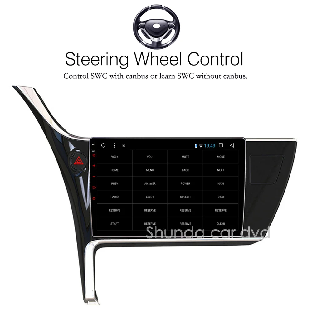 SHUNDA HD Android 7 1 T3 2G 16G для Toyota corolla 2017 автомобильный dvd-плеер с 3g 4G wifi радио Navi gps ГЛОНАСС