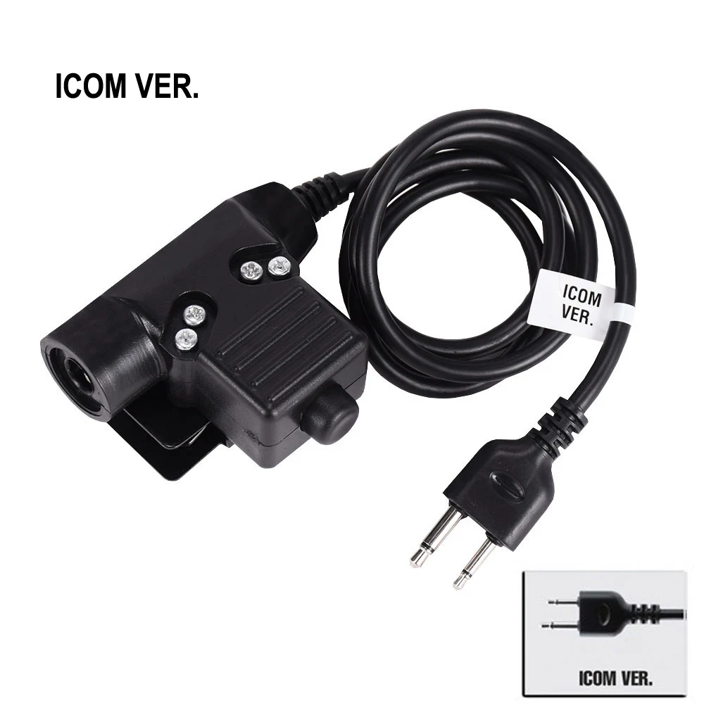 tactical headset ptt plug for kenwood walkie talkie icom midland motorola radio phone military headset adapter u94 ptt free global shipping