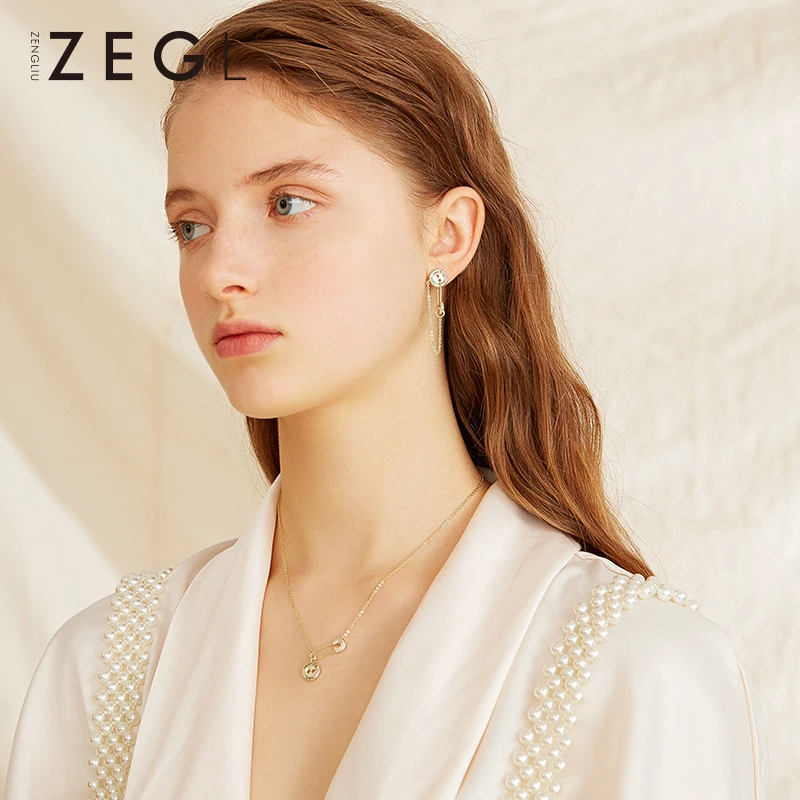 ZEGL нишевое дизайнерское ожерелье Женская цепочка для ключиц чистая красная