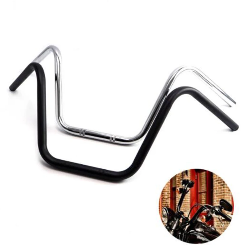 22 мм сталь мотоцикл High Rider руль бары Кафе Racer Cruisers хром черный подходит для