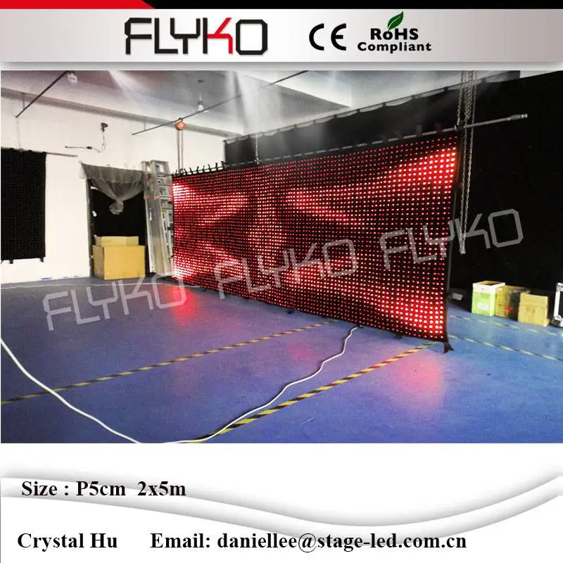 Flyko эстетика P5cm 2x5m светодиодная видео ткань сценический занавес Портативный